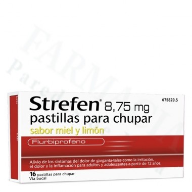 STREFEN 8,75 MG PASTILLAS PARA CHUPAR SABOR MIEL Y LIMON, 16 PASTILLAS