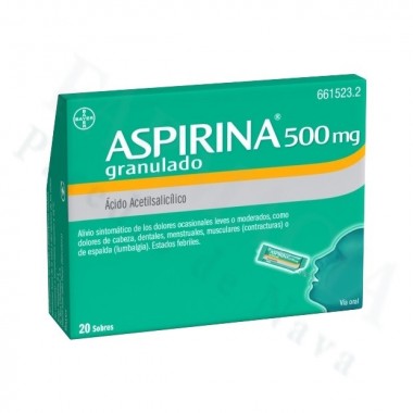 ASPIRINA 500 MG GRANULADO , 20 SOBRES