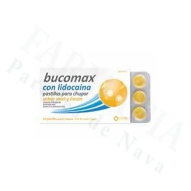 BUCOMAX CON LIDOCAINA PASTILLAS PARA CHUPAR SABOR MIEL Y LIMON, 24 PASTILLAS
