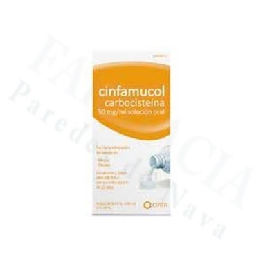 CINFAMUCOL CARBOCISTEINA 50 MG/ML SOLUCION ORAL , 1 FRASCO DE 200 ML